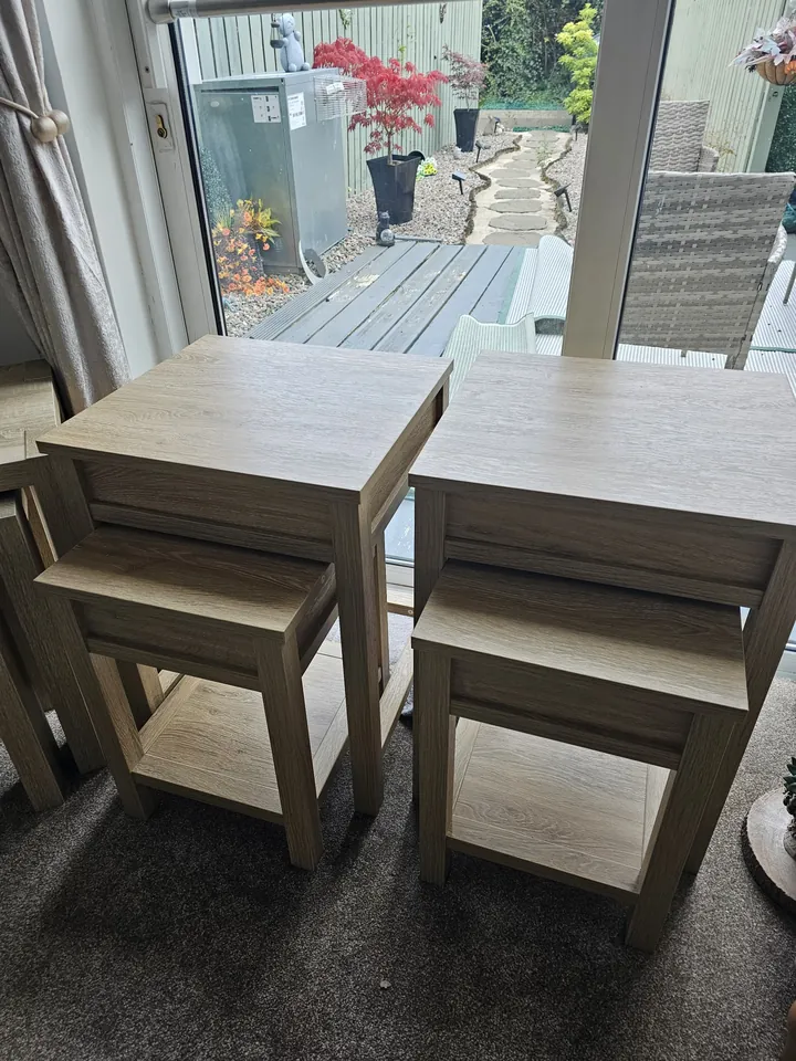 Two sets of Dunelm Olney nesting side tables assembled for a customer in Ballyclare